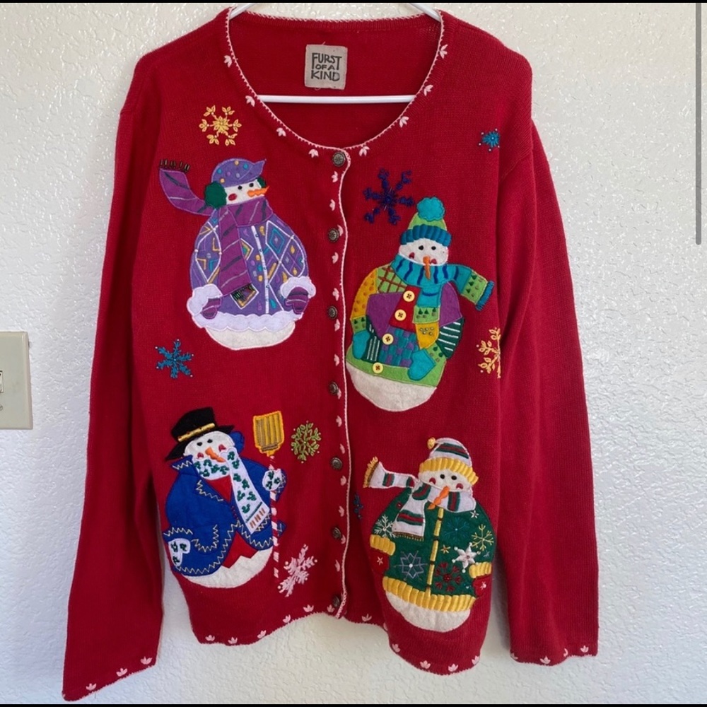 LF Furst of a kind Christmas cardigan sweater